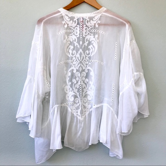 ❌SOLD❌ Johnny Was Demoran Ruffle Kimono Top - Picture 3 of 7